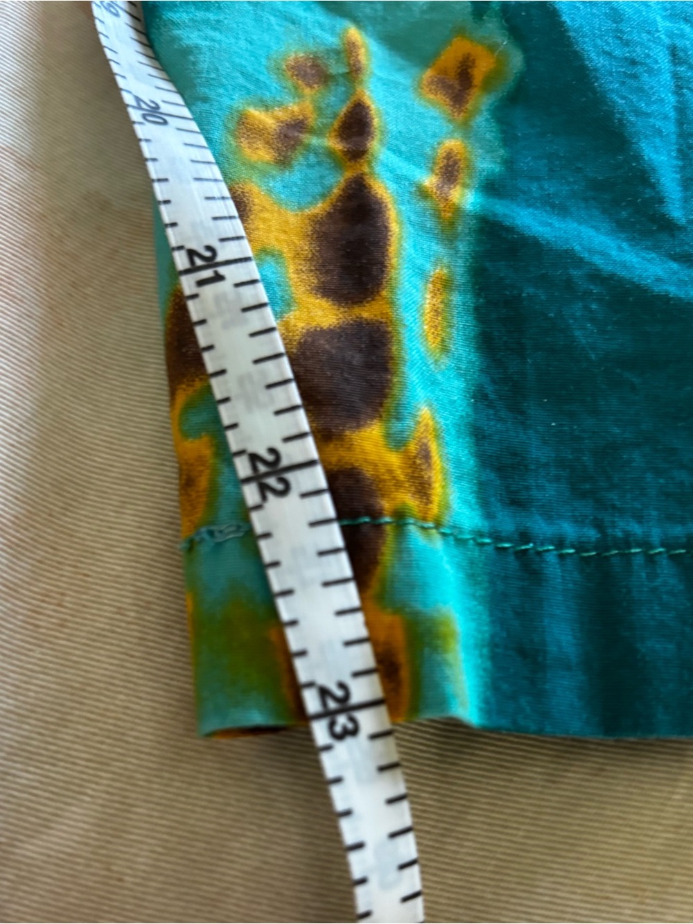 Womens Teal Patterned Jumpsuit with Adjustable Straps. Sz. Med. - Picture 8 of 10